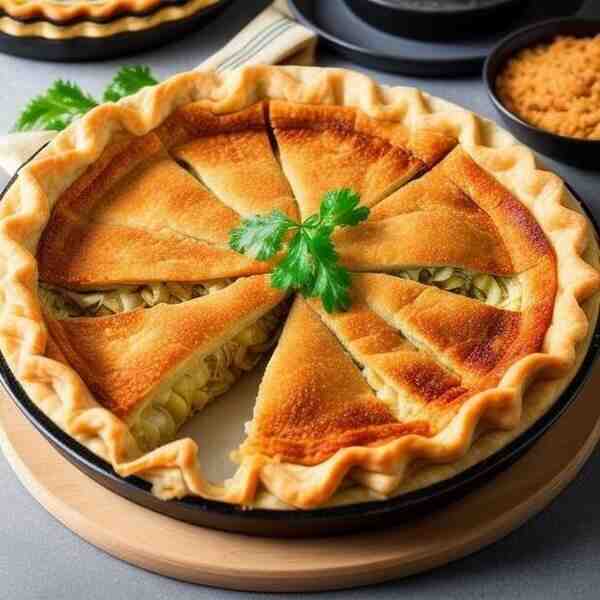 Пирог капустный с курицей